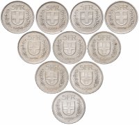 купить Швейцария набор из 10 монет 5 франков 1968-1997