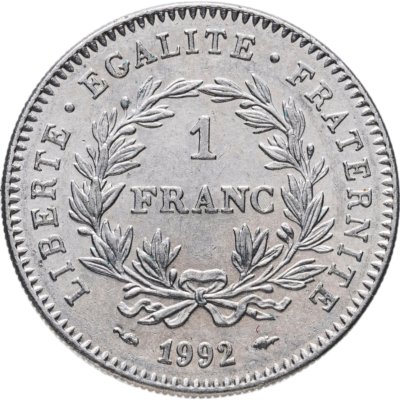 купить Франция 1 франк (franc) 1992 200 лет Французской Республике