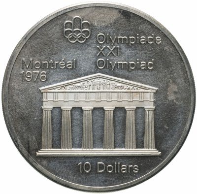 купить Канада 10 долларов (dollars ) 1974 "XXI летние Олимпийские Игры, Монреаль 1976 - храм Зевса"