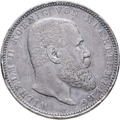 купить Германия (Империя) 5 марок (mark) 1908 F Вюртемберг