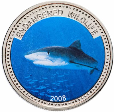 купить Палау 1 доллар 2008 "Подводный мир - Вымирающие виды - Акула"