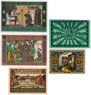 купить Германия (разные земли) набор из 5 нотгельдов 1920-1923