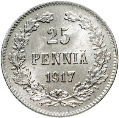 купить 25 пенни (pennia) 1917 S гербовый орёл без корон