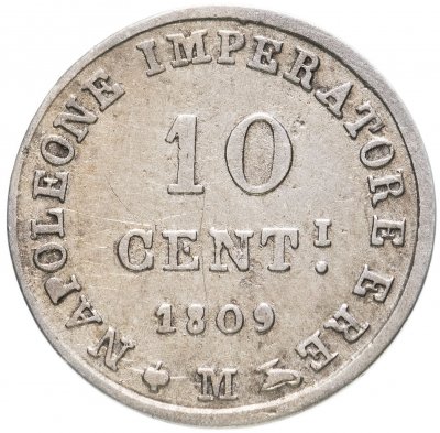 купить Наполеоновская Италия 10 чентезимо (centesimi) 1809 M