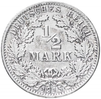 купить Германия, Германская империя 1/2 марки 1915 A