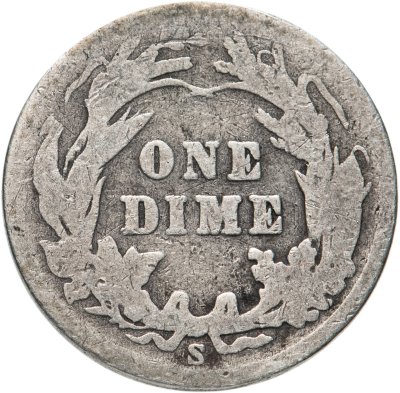 купить США 10 центов (дайм, one dime) 1905 S Barber Dime знак монетного двора: "S" - Сан-Франциско