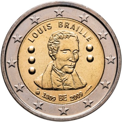 купить Бельгия 2 euro (евро) 2009 "200-летие Луи Брайля"