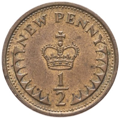 купить Великобритания 1/2 нового пенни (new penny) 1973