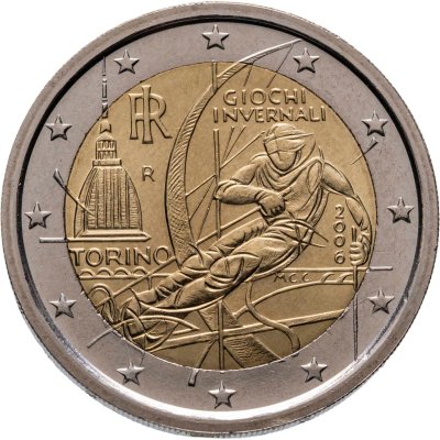 купить Италия 2 евро (euro) 2006 "XX зимние Олимпийские игры 2006 года в Турине"