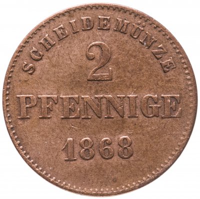 купить Германия, Герцогство Саксен-Мейнинген 2 пфеннига 1868