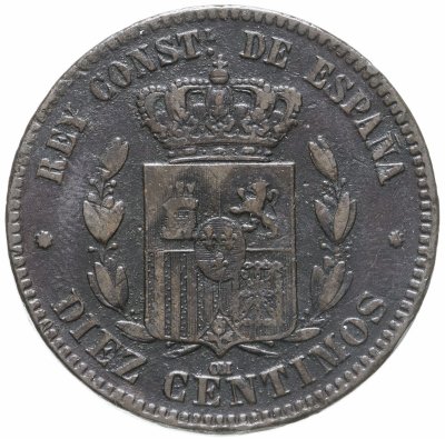 купить Испания 10 сентимо (centimos) 1878
