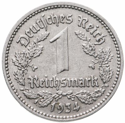 купить Германия, Третий рейх 1 рейхсмарка (reichsmark) 1934 D
