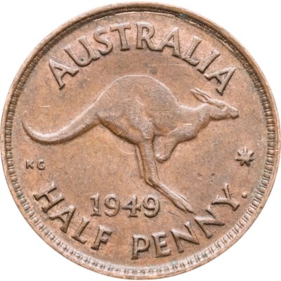 купить Австралия 1/2 пенни (penny) 1949