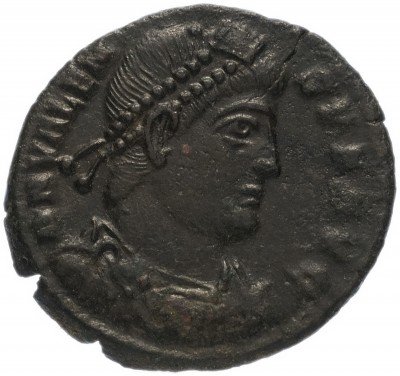 купить Римская Империя Валент II 364–378 гг фракция фоллиса (реверс: Виктория идет влево, в руках - венок и пальмовая ветвь)