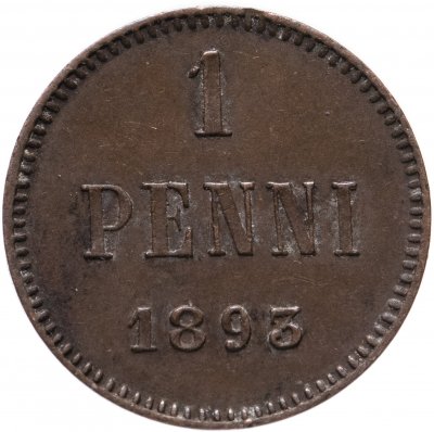 купить 1 пенни (penni) 1893, монета для Финляндии