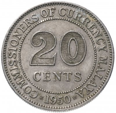 купить Малайя 20 центов 1950