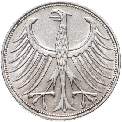 купить Германия 5 марок 1951 знак монетного двора: "F" - Штутгарт