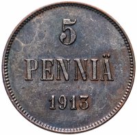 Купить 5 пенни (pennia) 1913