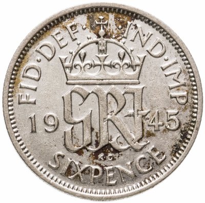 купить Великобритания 6 пенсов (pence) 1945