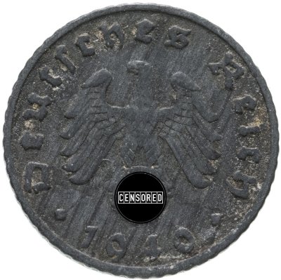 купить Германия, Третий рейх 5 рейхспфеннигов (reichspfennig) 1940, знак монетного двора: "E" - Мульденхюттен