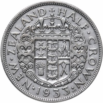 купить Новая Зеландия 1/2 кроны (half crown) 1933