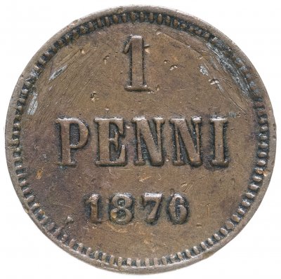 купить 1 пенни (penny) 1876 монета для Финляндии