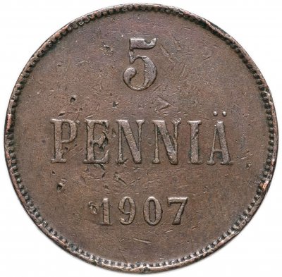 купить 5 пенни (pennia) 1907, монета для Финляндии