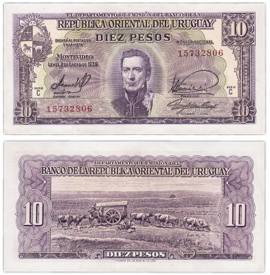 купить Уругвай 10 песо 1939 (Pick 37с)