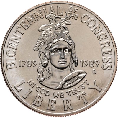 купить США 50 центов (1/2 доллара, half dollar) 1989 "200 лет Конгрессу США"