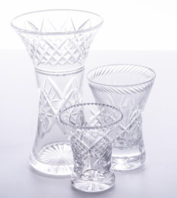 купить Набор из трёх ваз, хрусталь, алмазная грань, СССР, 1970-1990 гг.
