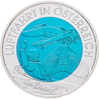 купить Австрия 25 евро (euro) 2007 100 лет Австрийской авиации, в футляре с сертификатом.