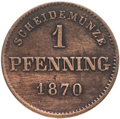 купить Германия, Бавария 1 пфенниг 1870