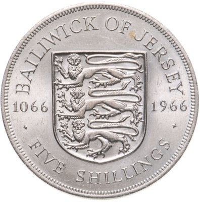 купить Остров Джерси 5 шиллингов (shillings) 1966 " 900 лет битве при Гастингсе"