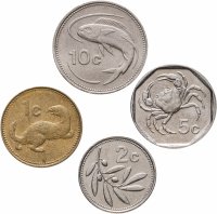 купить Мальта набор из 4 монет монет 1991-2007 (1, 2, 5 и 10 центов)