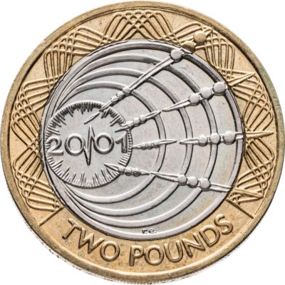 купить Великобритания 2 фунта (pounds) 2001 "Столетие трансатлантического радио"