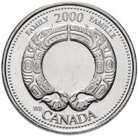 Купить Канада 25 центов (квотер, quarter dollar) 2000 "Миллениум - Семья"