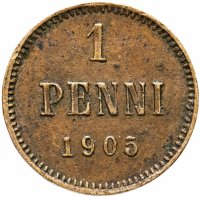 Купить 1 пенни (penni) 1905, монета для Финляндии