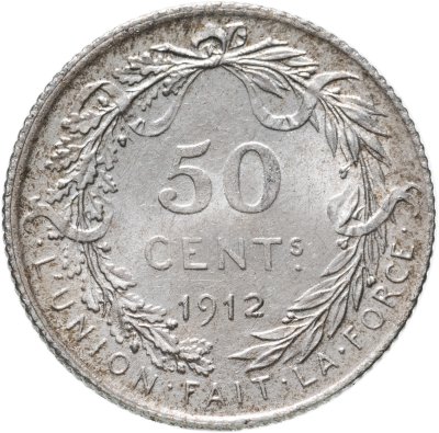 купить Бельгия 50 сантимов (centimes) 1912 Надпись на французском - 'ALBERT ROI DES BELGES'
