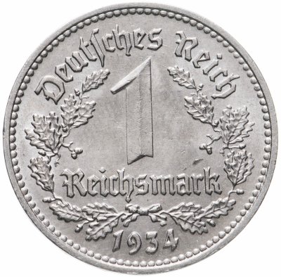 купить Германия, Третий рейх 1 рейхсмарка (reichsmark) 1934 D