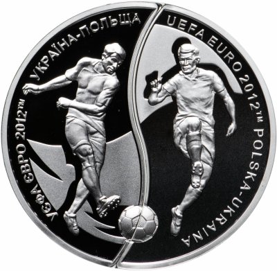 купить Украина-Польша монета из 2-х частей 10 гривен - 10 злотых 2012 Proof "Чемпионат Европы по футболу 2012"