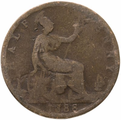 купить Великобритания 1/2 пенни (penny) 1888