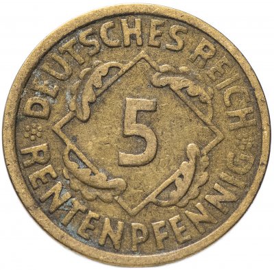 купить Германия 5 рентенпфеннигов (rentenpfennig) 1923-1924, случайная дата