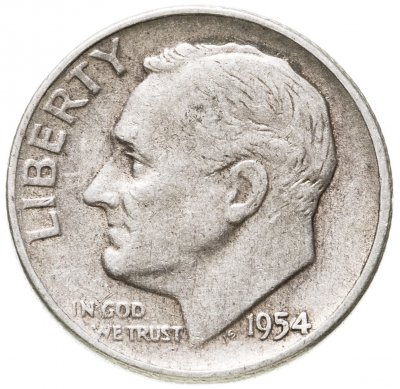 купить США 10 центов (дайм, one dime) 1954