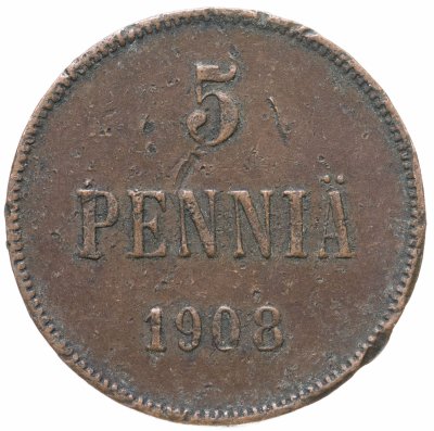 купить 5 пенни (pennia) 1908 Финляндия