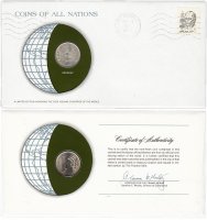 купить Серия «Монеты всех стран мира» - Уругвай 1 новый песо (nuevo peso) 1980 (монета и 1 марка в конверте)