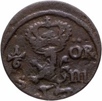 Купить Швеция 1/6 эре (ore) 1666