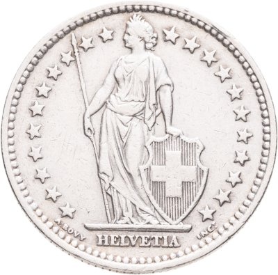 купить Швейцария 2 франка (francs) 1944