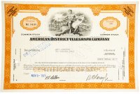 купить Акция США AMERICAN DISTRICT TELEGRAPH COMPANY, 1973 г.