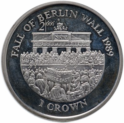 купить Остров Мэн 1 крона (crown) 2000 "10 лет падению Берлинской стены"