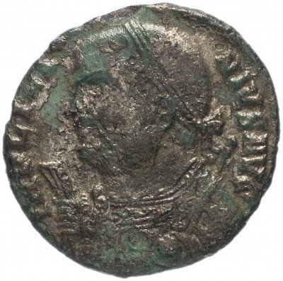 купить Римская Империя Лициний I 308–324 гг фоллис (реверс: Юпитер держит Викторию на шаре, внизу пленник)
